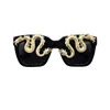 Sunglasses INS 2023 Roses Baroque Snake Women's Lentes Oculos Gafas De Sol Feminino Lunette Soleil Chain Sun Glasses Mujer