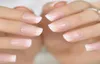 Pink Naken White French Fake Nails Squoval Square UV Gel False Press On Nails For Girl Full Cover Wear Finger Nail Art Tips4822028