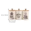 Storage Bottles 3 Pcs Tank Coffee Jars Tea Leaf Can Covers Ceramic Canister Kitchen Container Dust-proof Sugar Spice
