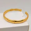 Charm Bracelets 2023 Fashion Flower Bamboo Shape Opening Bracets For Women Girls 24K Gold Color Bangle Wedding Jewelry