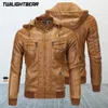 Jaquetas masculinas de couro falso de inverno, casaco de lã com capuz, tamanho eur, streetwear pu, casual, motociclista, jaqueta de motocicleta as1603 231123