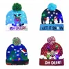 16 estilos Led Navidad Halloween sombreros tejidos gorros niños bebé mamá 20*21 cm gorros de abrigo de invierno calabaza muñecos de nieve gorros de ganchillo