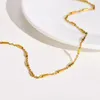 Kedjor bar länk kedja halsband rostfritt stål choker för kvinnor uttalande smycken