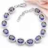 Tennis 5 Pcs Lot Retro Rainbow Natural Mystic Topaz Gem Luckyshine 925 Sier For Women Wedding Gift Zircon Bracelet 8 Inch Drop Deliver Dht6I