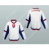 Maßgeschneidertes weißes Eishockey-Trikot der slowakischen Nationalmannschaft, neu, oben genäht, S-M-L-XL-XXL-3XL-4XL-5XL-6XL