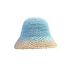 Chapeaux à large bord mode Crochet chapeau de soleil femmes été tissé à la main paille plage parasol pêcheur casquettes seau respirant