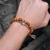 Strand Tibétain Bouddhiste Chanceux Tissé Amulette Tibet Cordon Bracelets Bracelets Pour Femmes Hommes À La Main Corde Bouddha En Bois Guérison Bracelet Perlé