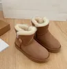 Tasarımcı Kids Toddler Classic Ultra Mini Boots Kar Botları Çocuk Avustralya Gerçek Deri Yün Botlar Kış Bebek Erkek Erkekler Boot Kızlar Bowknot patik boyutu EUR 21-34