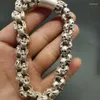 Braccialetti a maglie Argento tibetano intarsiato Proteggi il male Bracciale Braccialetti di moda Personalità Gioielli con ciondoli Squisiti uominiDonne Coppia regalo