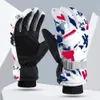 Ski Gloves Adult Outdoor Graffiti Winter Kids Cold proof Plus Velvet Mittens Men Women Waterproof Anti slip Warm Cycling 231122