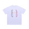 男性と女性Tシャツslawfoo春/夏中国 - シックなブランドアメリカンストリートプリント小さなネックラインコットンキャップショルダードロップルーズエディションカップルTシャツファッション