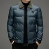 Men s jackor ljus lyxjacka bomullsrock ull krage utkläder fast färg hatlös mode trend vinter koreansk vindtät varm 231123