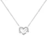 Kedjor Sparkling Infinity Heart Collier Halsband Ketten Fashion S925 Sterling Silver Choker Jewelry Kvinnliga halsband