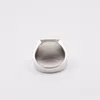 Anéis de cluster Anel de sinete quadrado de prata esterlina gravado personalizado para homens