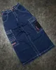Kvinnors jeans vintage jnco mönster stor multi pocket baggy tvätt hög midja breda ben byxor gotiska rak 231123