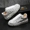 2024 Royal Style Men Wedding Dress Shoes fashion rhinestone printing Spring Autumn wear Exotic Designer Loafers Lace-up Casual sneakers