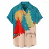 Men's T Shirts Men's Novelty Button Down Mens Printed Christmas Short Sleeve Beach Shirt Classic Blouses Men