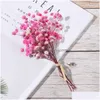 Faux Floral Greenery Small Natural Dried Flowers Bouquet Dry Bouquets Fresh Preserved Press Home Wedding Decor Drop Delivery Garde Dhedr