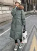 Damen Daunenparka Vielleicht Langer Wintermantel Damen Daunenparka mit Kapuze Damen Warme Winterjacke Damen Lose Jacke mit großem Pelzkragen Mantel 231122