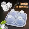 Nieuwe 3D rozenvormen 2,5 inch grote kubusbakken maken 4 gigantische schattige bloemvorm siliconen rubber Fun Big Ice Ball Maker