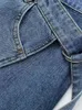 Asimetrik denim etek Kadınlar için Yaz Sokak Giyim Patchwork midi bel kemeri etekleri kadın gündelik bir çizgi ince kıyafetler