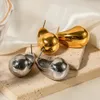 Stud Youthway Delicate Stainless Steel Teardrop Chubby Hollow Chic Stylish Earring Gold Color Waterproof Chic Jewelry Party Gift 231122
