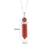 Pendant Necklaces Natural Stone Crystal Quartz Beads Hexagonal Pendulum Reiki Healing Stones Lapis Lazuli Opal Amulet Necklace