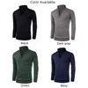 Herrtröjor Mens1/4 Zip-up Pullover Sweatshirt V Neck Jacket Varm fleece tröja Knit Topp Keep Long Sleepe