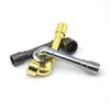 Colorful Zinc Alloy Pipes Portable Wrench L Style Multifunctional Filter Smoking Tube Easy Clean Handpipe Innovative Design Dry Herb Tobacco Silver Screen Bowl