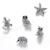 Pins broches adorável cristal strass animal broche coruja ouriço estrela do mar roupas lapela pino para mulheres jóias sier cor liga dr dhp6w