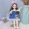 Dolls BJD Girl 30cm Kawaii 6 Points Joint Movable With Fashion Clothes Soft Hair Dress Up Toys Birthday Gift Doll 231122