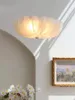천장 조명 프랑스 껍질 유리 유리 현대 미국 스타일 침실 휴대폰 램프 흰색 로프트 장식 램프 조명