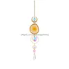 Dekorativa föremål Figurer Naturliga stenar Agate Sun Catcher för Rainbow Maker Hanging Crystal Witch Suncatcher Windchime Wall de Dhfjh