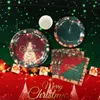 Cappelli da festa Buon Natale Stoviglie usa e getta Piatti Decorazione tazza per la casa 2023 Forniture natalizie Navidad Anno 231122