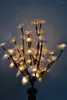 Decorative Flowers Blossom Mini Rose Branch Light 20" 60 LED Christmas Flower Twig Wedding Table Bedroom Decoration