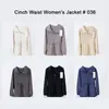 Ll Womens Cinch midjajackor Trenchock Turned Colle Fitness Wear Yoga Jacket Sportkläder outfit Running Train Träning långärmad vattentäta toppar 0367kfr