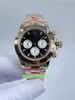 U1F 4 Style Mens Watch 126509 126529 40mm Cosmograph Panda Luminescent rostfritt stål Rose Diamond 2813 rörelse Mekaniska automatiska herrklockor armbandsur