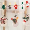 Other Event Party Supplies 10pcs Christmas Wooden Clips Year Decoration Po Wall Clip DIY Ornaments Decorations for Home Xmas Tree 230422