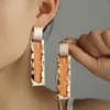 Boucles d'oreilles pendantes géométriques colorées en émail martelé pour femmes, bijoux de fête de vacances, accessoires d'oreilles à la mode E358