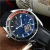 Zegarek na rękę oryginalne automatyczne zegarki dla mężczyzn Tourbillon Moonphase stalowe gumowe paski mechaniczne zegary ruchu