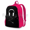 Backpack Headphones White Outdoor Hiking Waterproof Camping Travel Headphone Music Musical Notes Fun Happy Hiphop