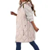 Womens Vests Long Hood Vest Sleeveless Down Jacket Quilted CottonPadded Coat Winter Light Weight Zipper Waistcoat 231122