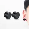 Boucles d'oreilles à tige pour hommes, 8MM, ensemble de boucles d'oreilles en acier inoxydable, CLIP circulaire, faux bouchons, pas de perçage sur les bijoux