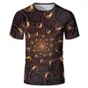 Herren T-Shirts 2023 Sommer O-Ausschnitt T-Shirts 3D gedruckte Kunst Bunte coole reiche Muster Modisch