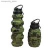 water bottle Plastic Grenade Water Bott Retractab Folding High Tperature Resistant Food-Grade Silicone Cycling Sports Kett Q231123