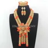 Necklace Earrings Set 2023 Nigerian Wedding Beads For Women Mix Crystal African Jewelry W13290