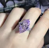 Bröllopsringar Gica Gema 1005 Sterling Silver Marquise Cut 10 CT VVS Pink Created Engagement Customized Ring Fine Jewelry 231123