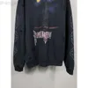 Designer Balencaigaity Hoodie Balanciaga B Family's New Paris Tower Graffiti Hand Painted Worn Out Washed Used Zipper Cardigan Coat