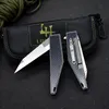 Ny ankomst A1897 High End Flipper Folding Knife 100% Real M390 Satin Blade Titanium Alloy/Carbon Fiber Handle Ball Bearing Fast Open EDC Pocket Knives