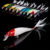 Fishing Hooks 10pcs Larser Minnow Lures Set Catch Bass Faster with Feather Hook Artificial Bait Crankbait 9cm 7g 231123